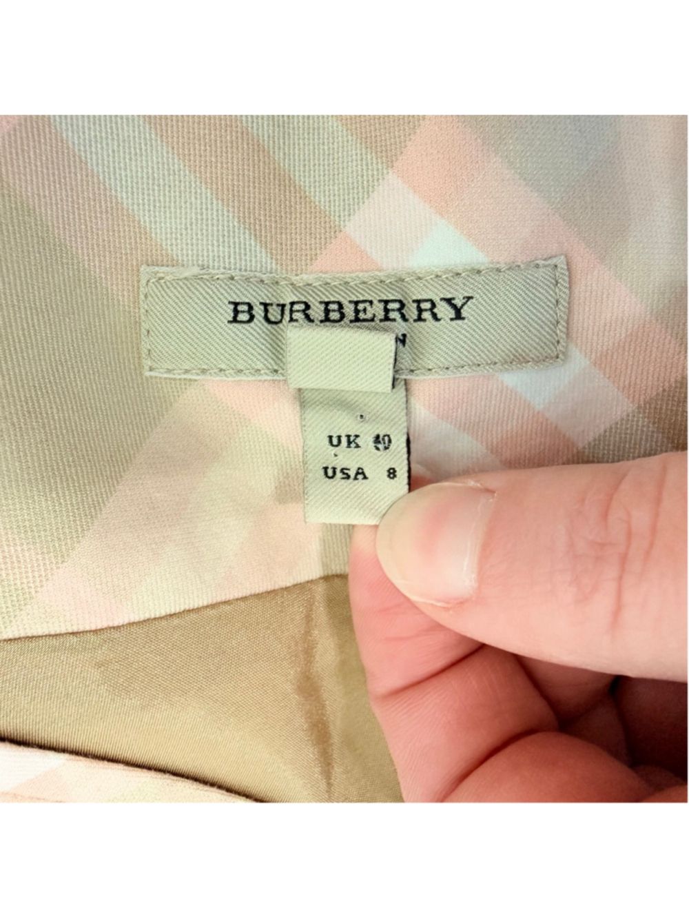 Burberry London Tan Pink Nova Check Plaid A-Line Skirt Women's Size 8 Heritage - Picture 4 of 9
